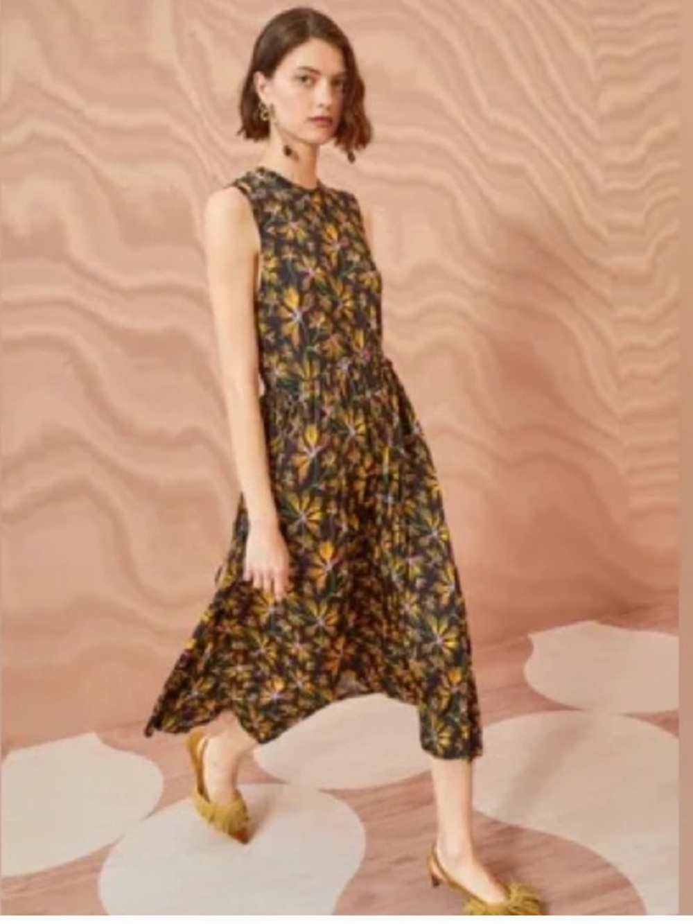 ULLA JOHNSON Clea Sleeveless Floral Odessa Dress L - Picture 10 of 10